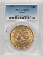 1873 $20 OPEN 3 Liberty Double Eagle PCGS MS62 (769718009)