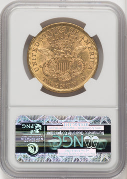 1873 $20 CLOSED 3 Liberty Double Eagle NGC AU55