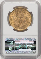 1873 $20 CLOSED 3 Liberty Double Eagle NGC AU55