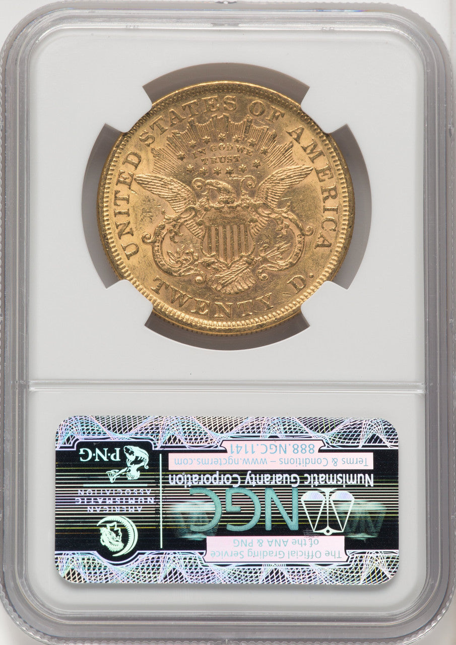1873 $20 CLOSED 3 Liberty Double Eagle NGC AU55
