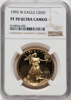 1993-W $50 One-Ounce Gold Eagle Brown Label NGC PF70 (770847001)