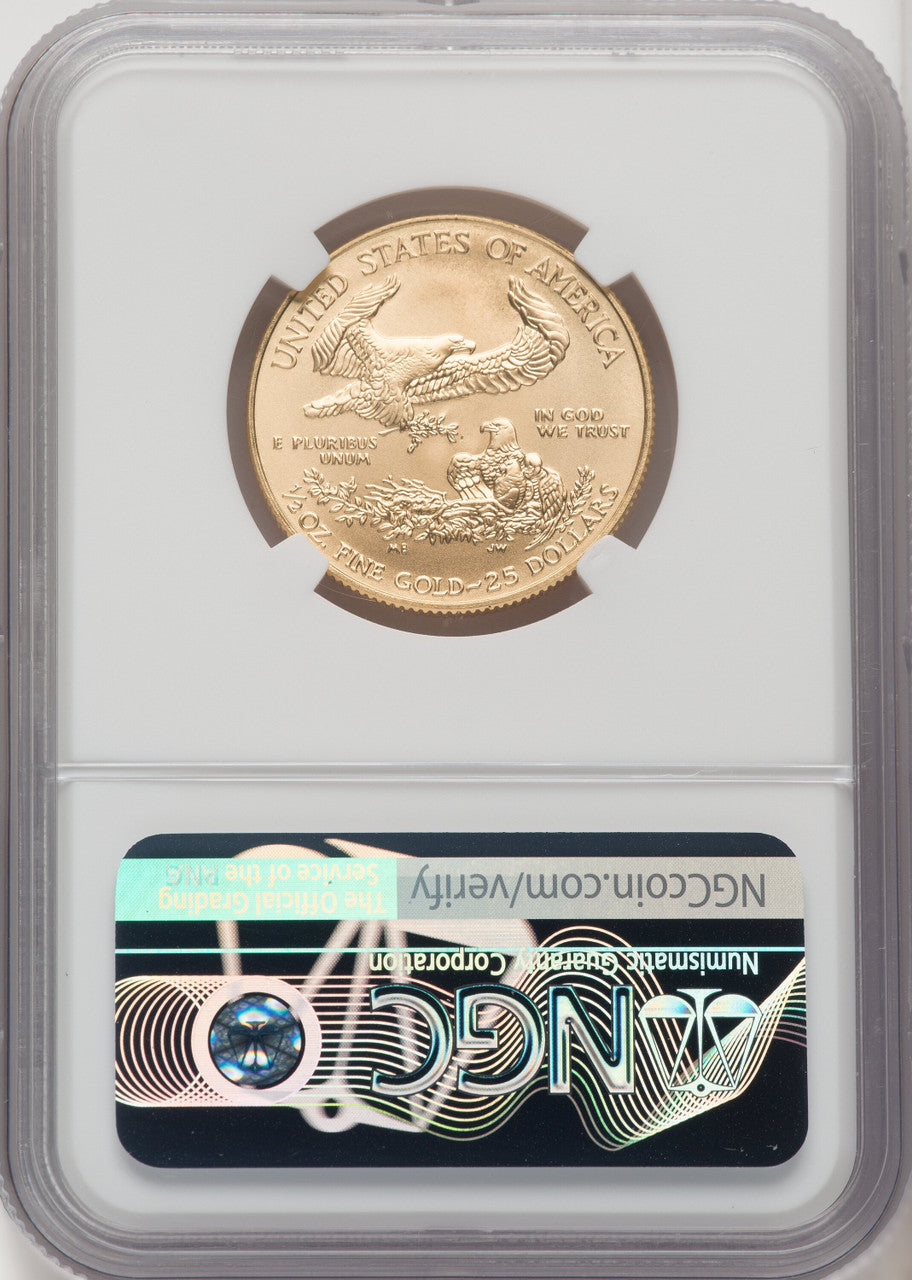 2021 $25 Half-Ounce Gold Eagle Type One NGC MS70 Everhart