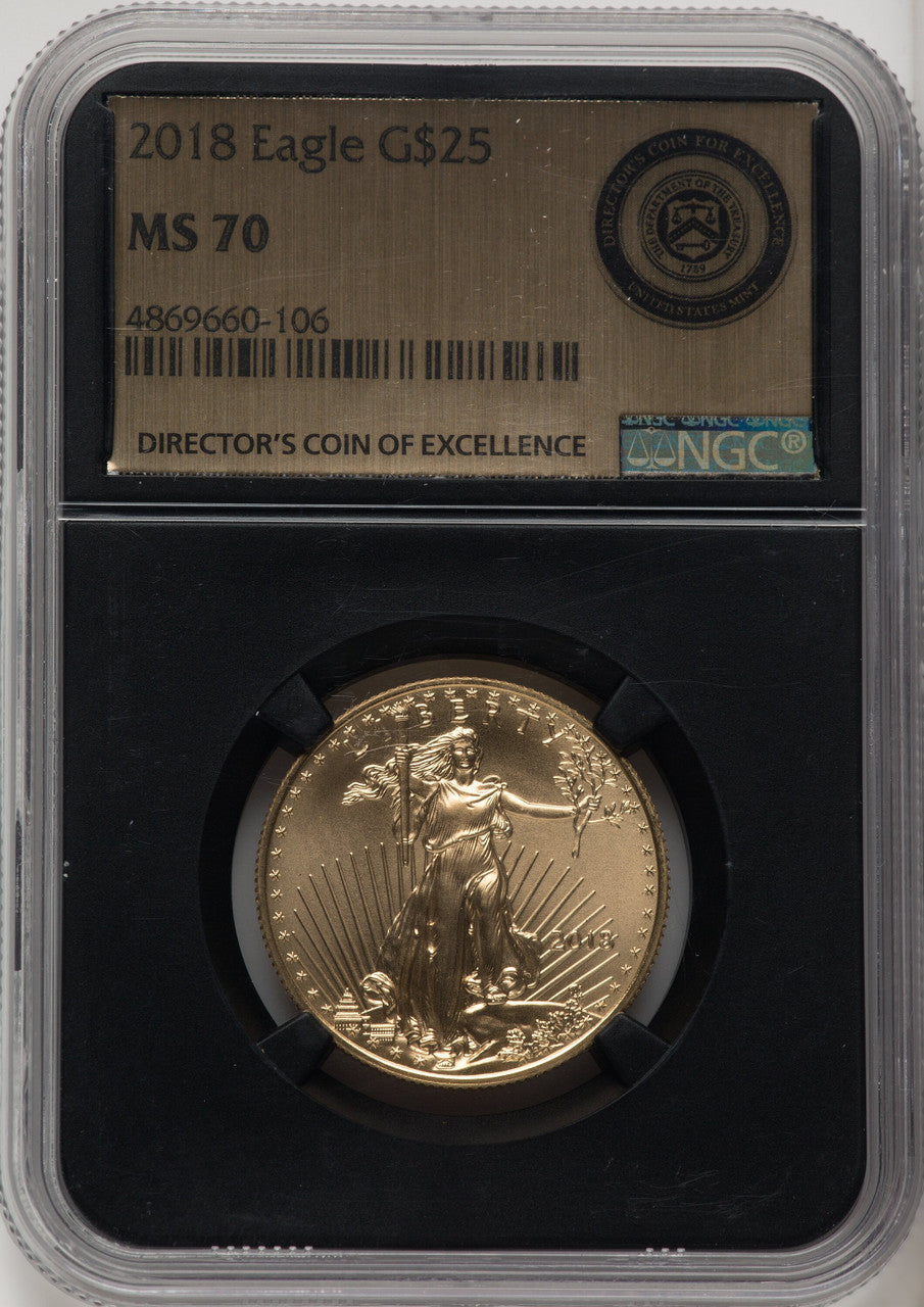 2018 $25 Half-Ounce Gold Eagle NGC MS70 (770774019)