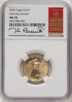 2022 $10 Quarter Ounce Gold Eagle FDI FDI Kenneth Bressett Red Book NGC MS70