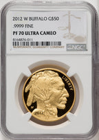 2012-W $50 One-Ounce Gold Buffalo Brown Label NGC PF70 (770533021)