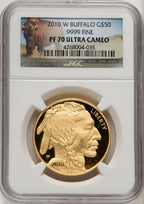 2010-W $50 One-Ounce Gold Buffalo .9999 Fine Gold NGC PF70 (519827004)