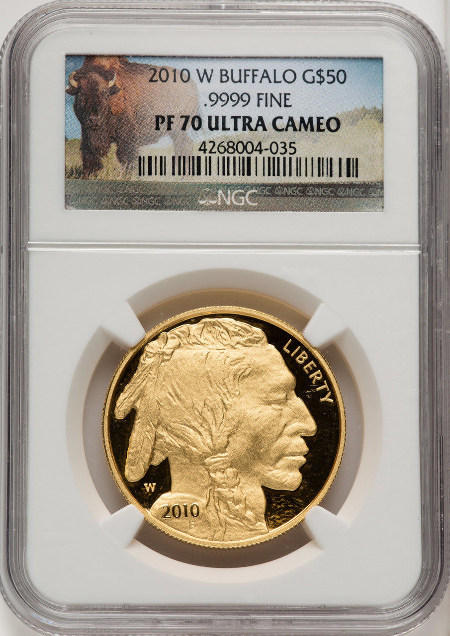 2010-W $50 One-Ounce Gold Buffalo .9999 Fine Gold NGC PF70 (519827004)