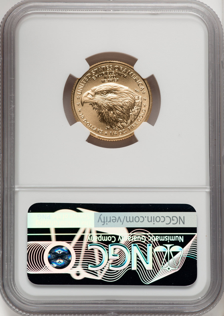 2023 Gold Eagle 1/4 oz ER Blue NGC MS70