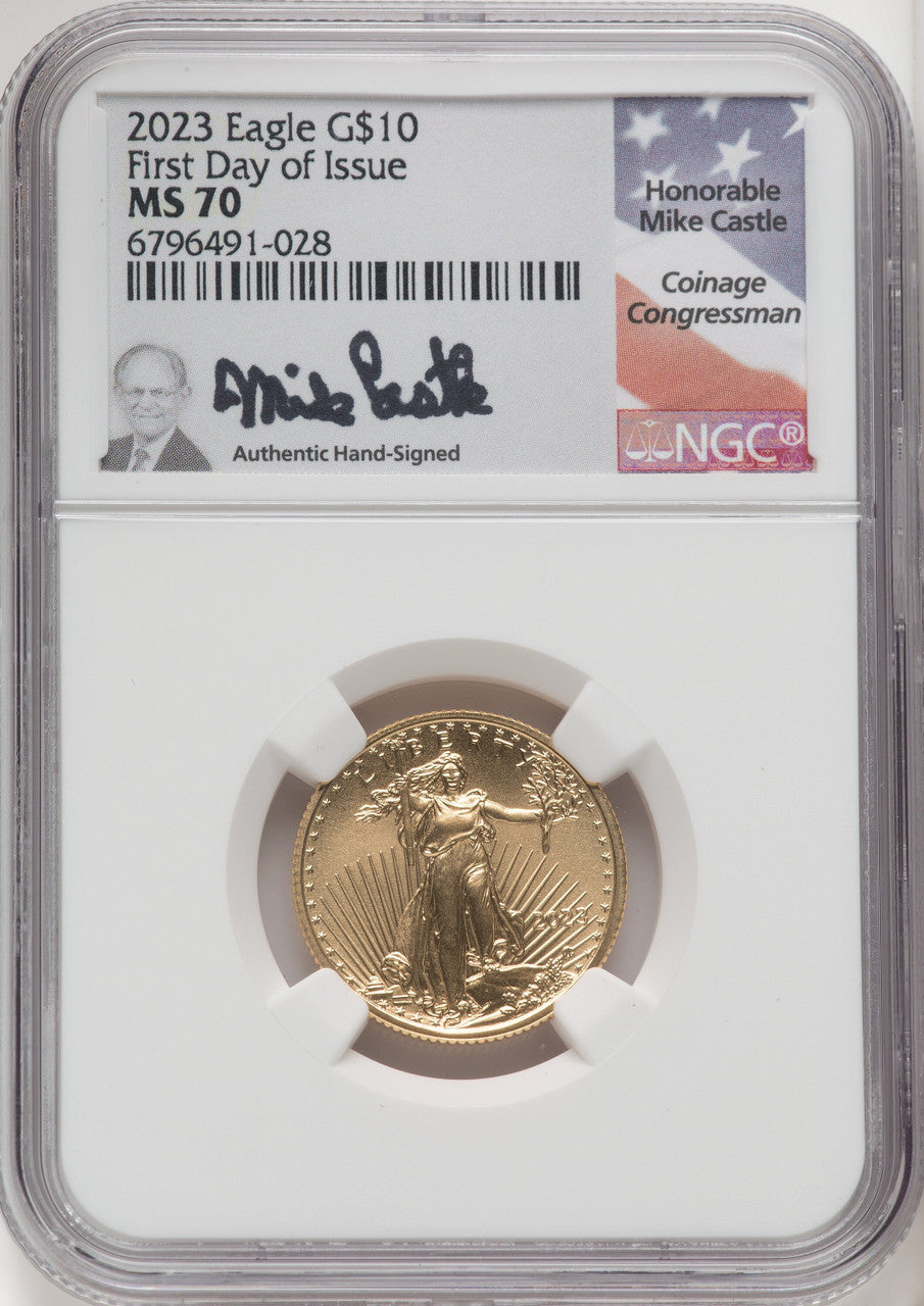 2023 Gold Eagle 1/4 oz FDI Mike Castle NGC MS70