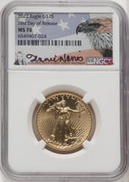 2022 $25 Half-Ounce Gold Eagle NGC MS70 Norris Signed
