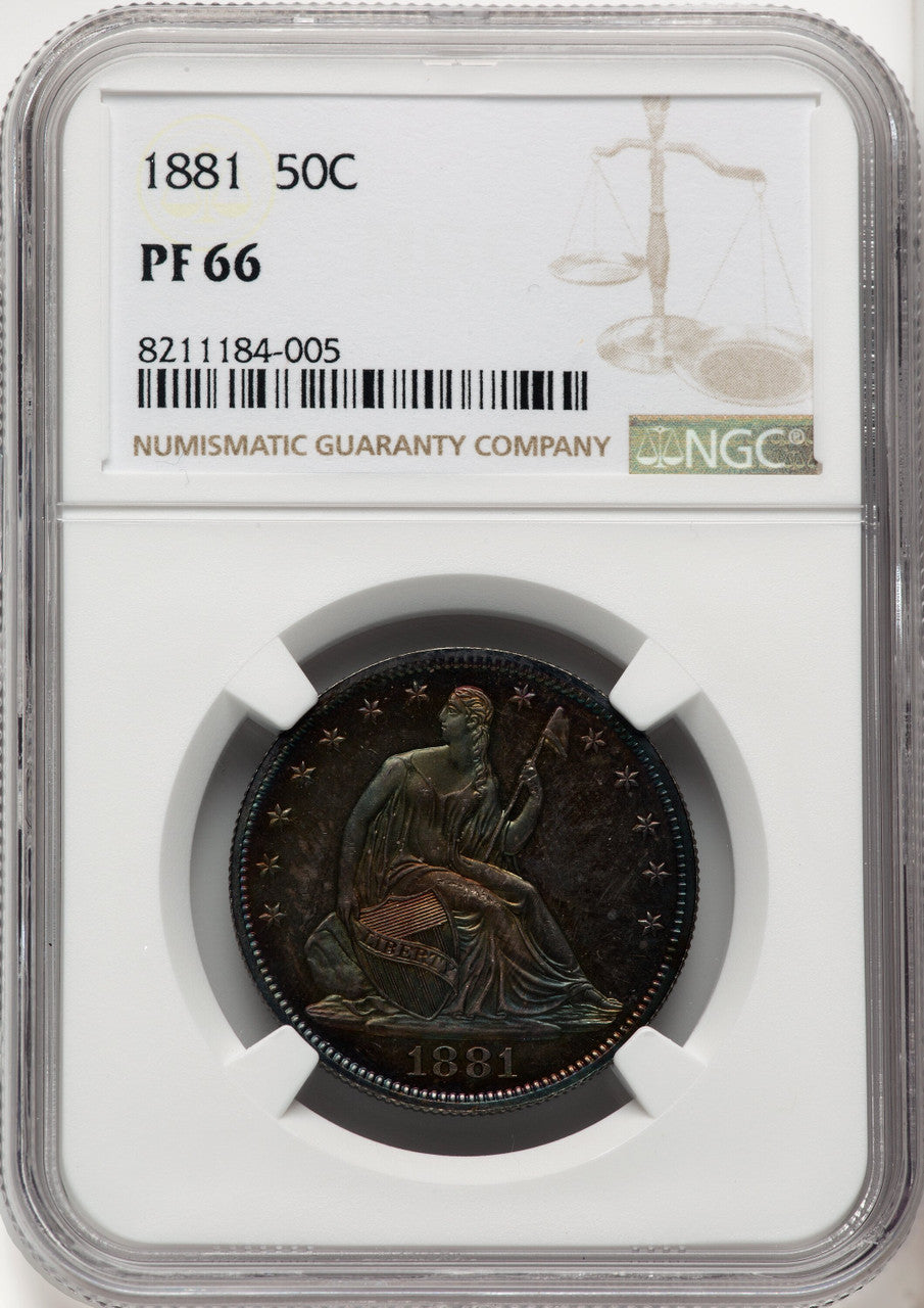 1881 50C Proof Seated Half Dollar NGC PR66