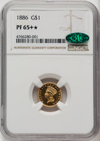 1886 G$1 CAC Proof Gold Dollar NGC PR65+