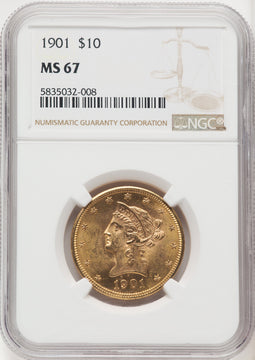 1901 $10 Liberty Eagle NGC MS67 (771113001)