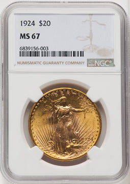 1924 $20 Saint Saint-Gaudens Double Eagle NGC MS67 (519743018)