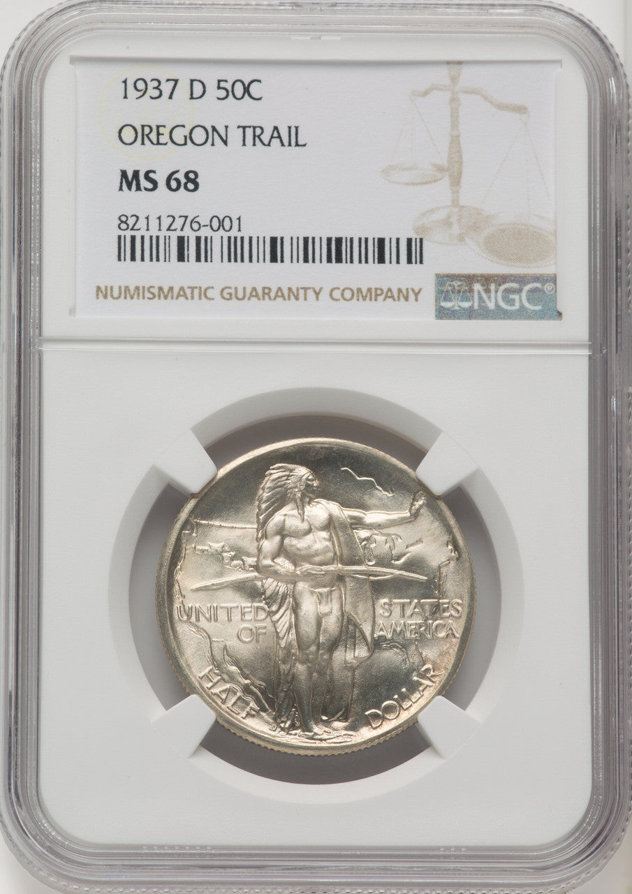 1937-D 50C Oregon Commemorative Silver NGC MS68 (769772048)