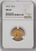 1912 $2.50 Indian Quarter Eagle NGC MS64 (505005042)