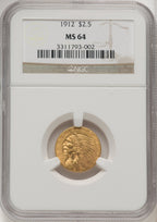 1912 $2.50 Indian Quarter Eagle NGC MS64 (768932005)