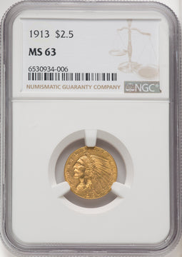 1913 $2.50 Indian Quarter Eagle NGC MS63 (506072001)