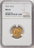 1913 $2.50 Indian Quarter Eagle NGC MS63 (506072001)