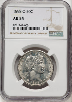 1898-O 50C Barber Half Dollar NGC AU55