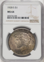 1928-S Peace Dollar NGC MS64