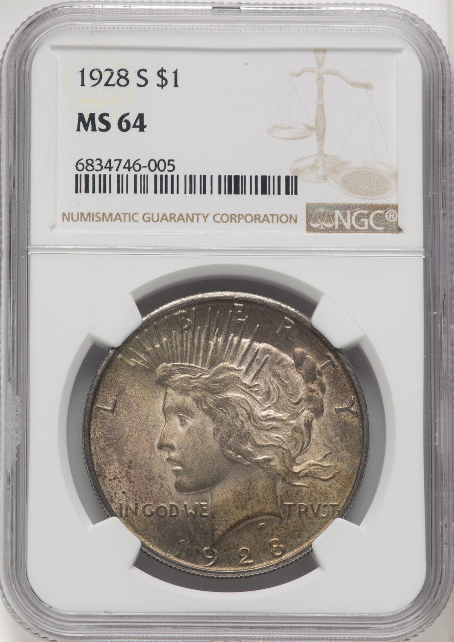 1928-S Peace Dollar NGC MS64