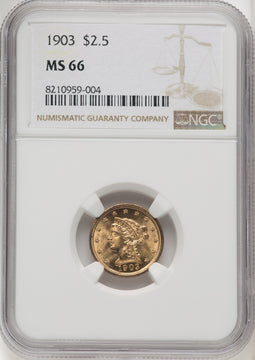 1903 $2.50 Liberty Quarter Eagle NGC MS66 (769260001)