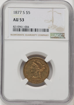 1877-S $5 Liberty Half Eagle NGC AU53 (572156027)