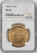 1889-CC $20 Liberty Double Eagle NGC MS60