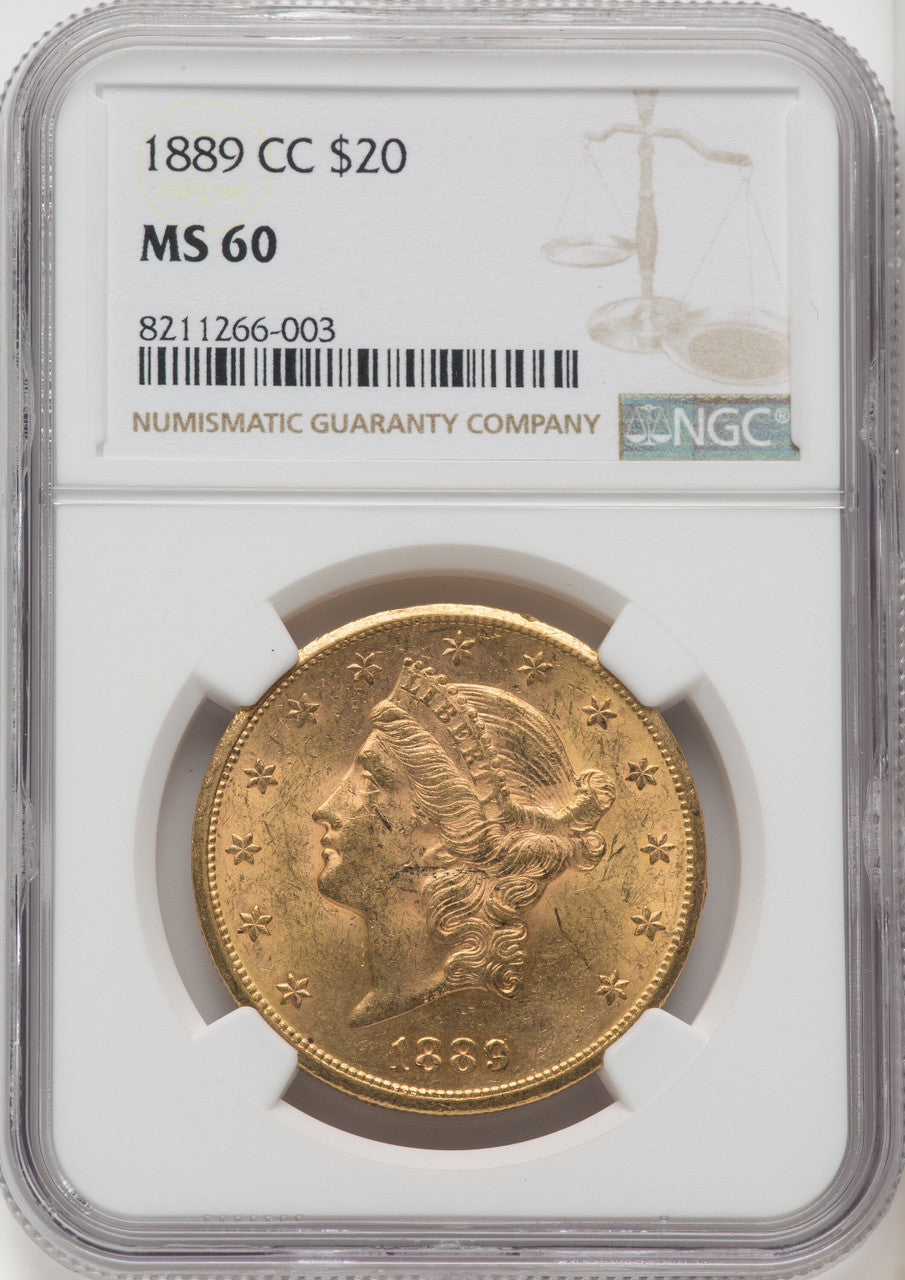 1889-CC $20 Liberty Double Eagle NGC MS60