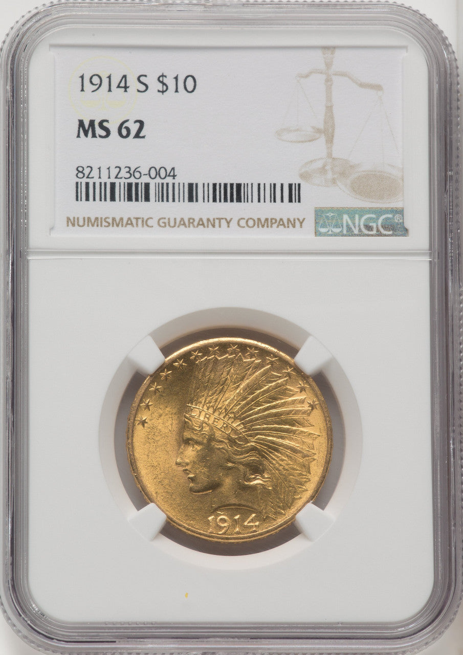 1914-S $10 Indian Eagle NGC MS62 (572206001)