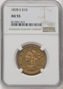 1878-S $10 Liberty Eagle NGC AU55