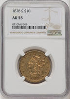 1878-S $10 Liberty Eagle NGC AU55