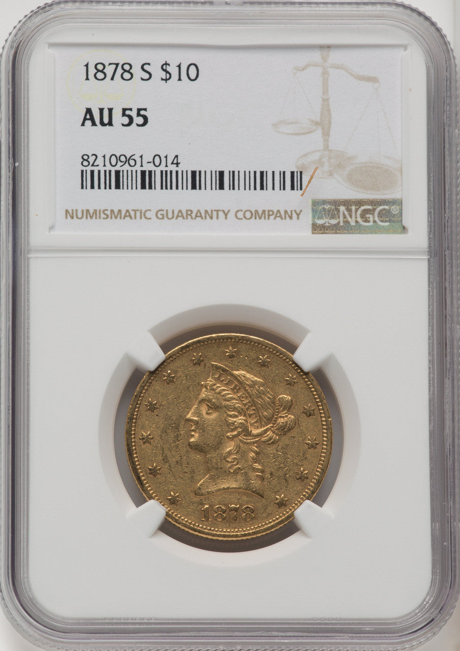 1878-S $10 Liberty Eagle NGC AU55