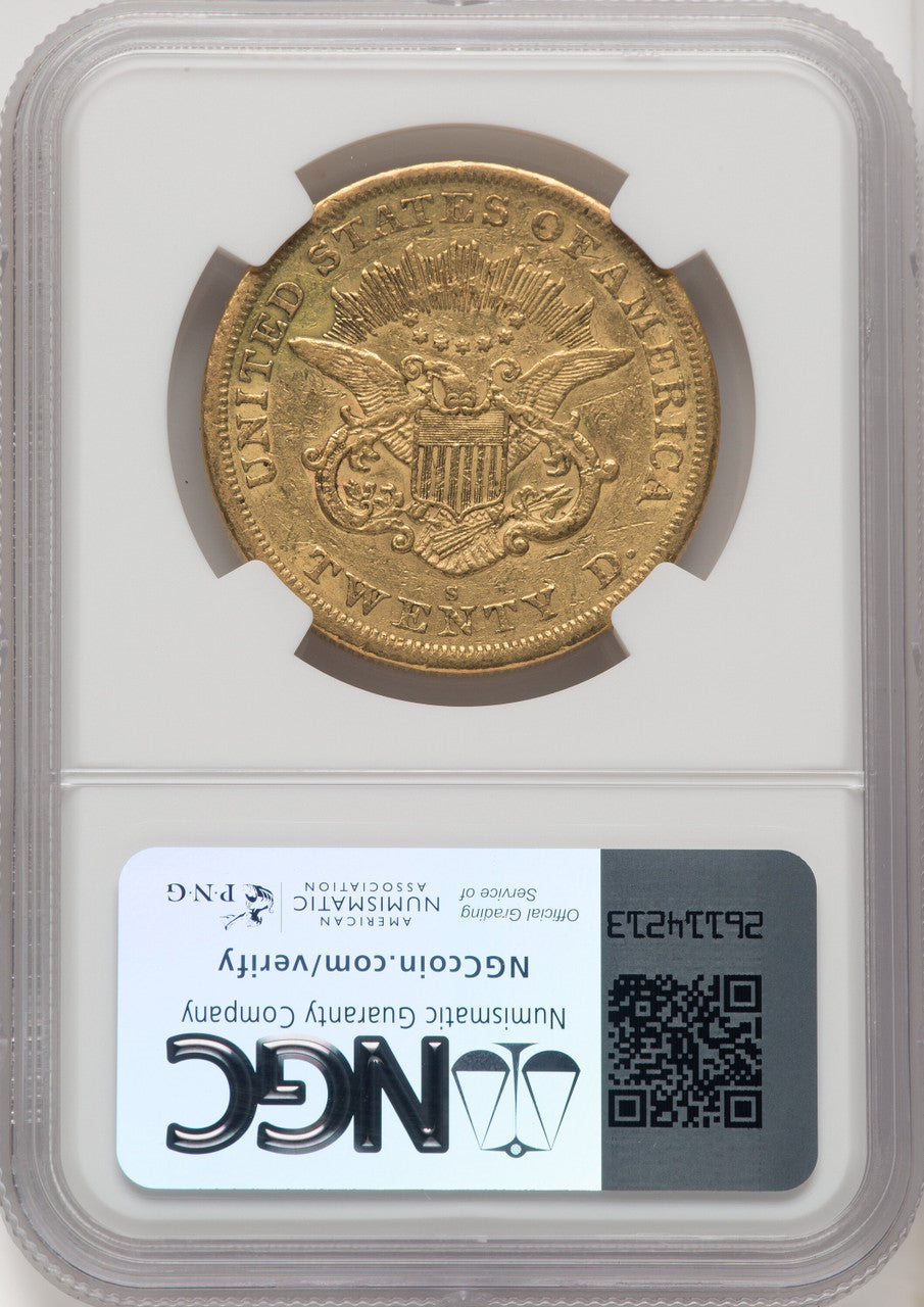 1866-S $20 NO MOTTO Liberty Double Eagle NGC XF45 | LCR Coin