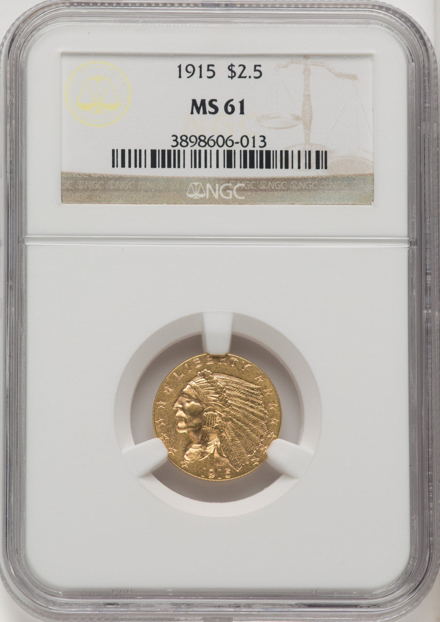 1915 $2.50 Indian Quarter Eagle NGC MS61 (506369010)