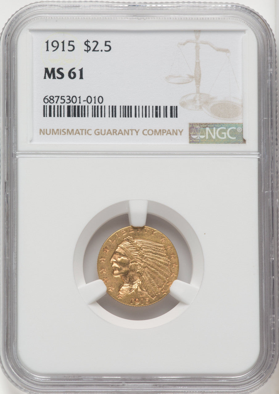 1915 $2.50 Indian Quarter Eagle NGC MS61 (506369009)