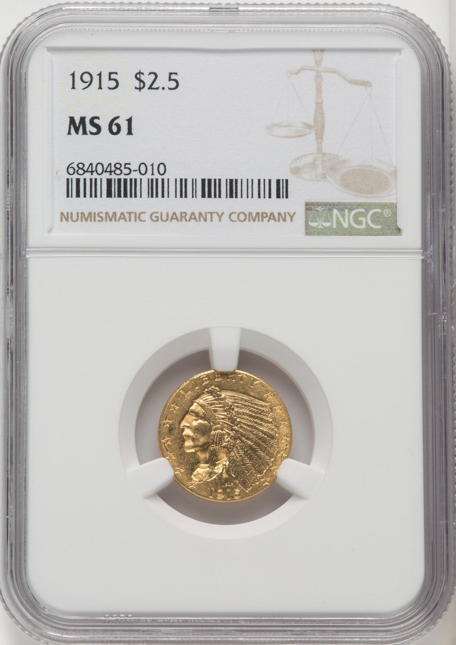 1915 $2.50 Indian Quarter Eagle NGC MS61 (506369012)