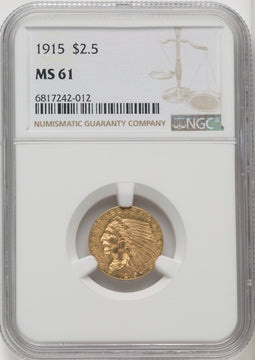 1915 $2.50 Indian Quarter Eagle NGC MS61 (506369013)
