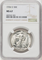1936-S 50C Walking Liberty Half Dollar NGC MS67 (519743086)