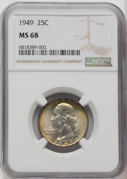1949 25C Washington Quarter NGC MS68 (770677019)