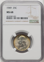 1949 25C Washington Quarter NGC MS68 (770677019)