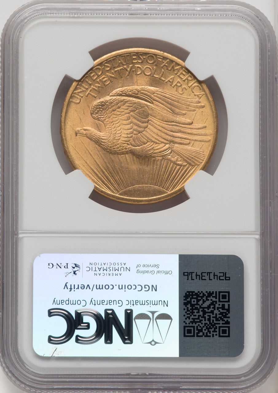 1908 $20 NO MOTTO Saint-Gaudens Double Eagle NGC MS66+ (768414014)