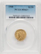 1908 $2.50 Indian Quarter Eagle PCGS MS63+