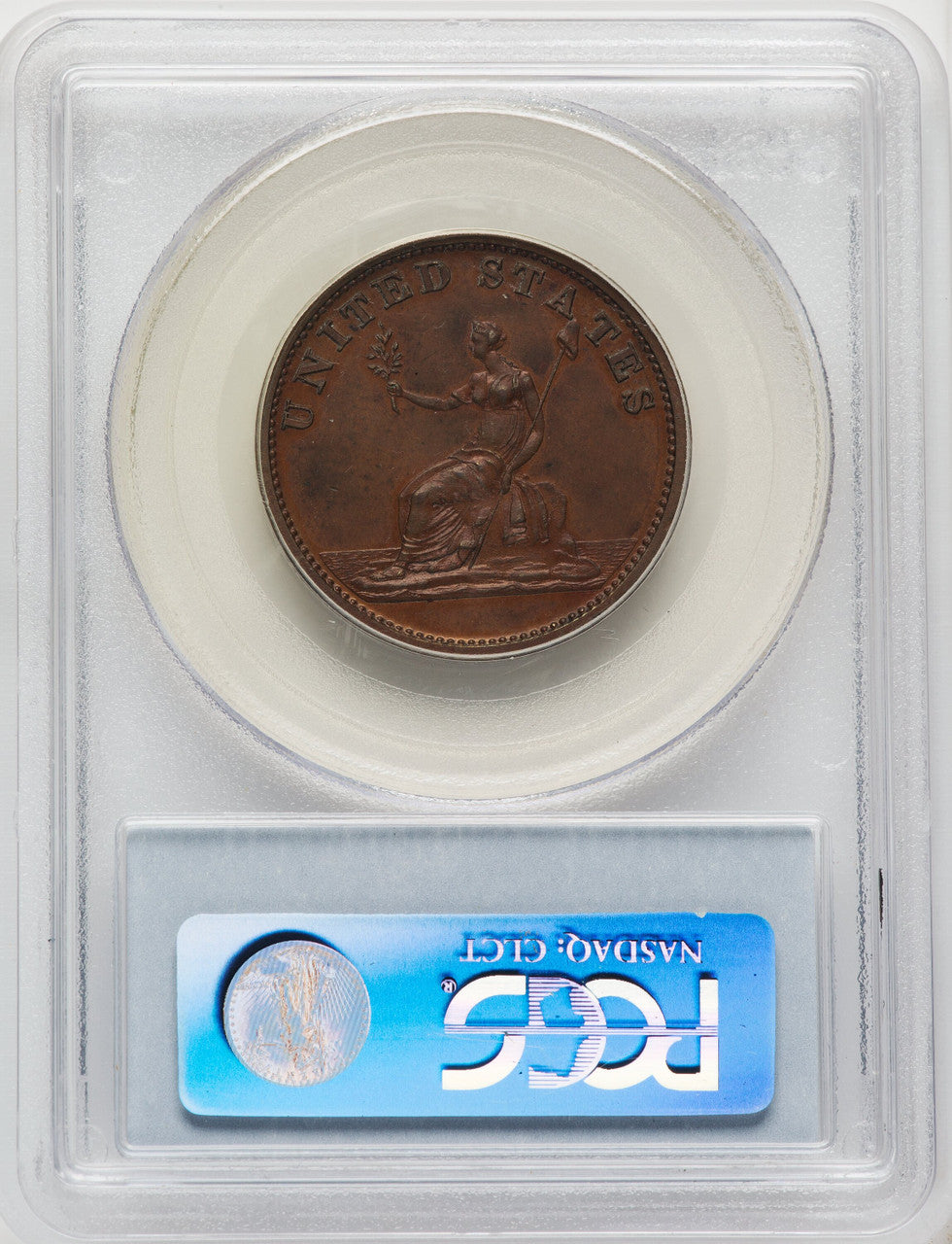 1783 Washington & Independence Cent Draped Bust No Button Copper Restrike Engrailed Edge BN Colonials PCGS MS64