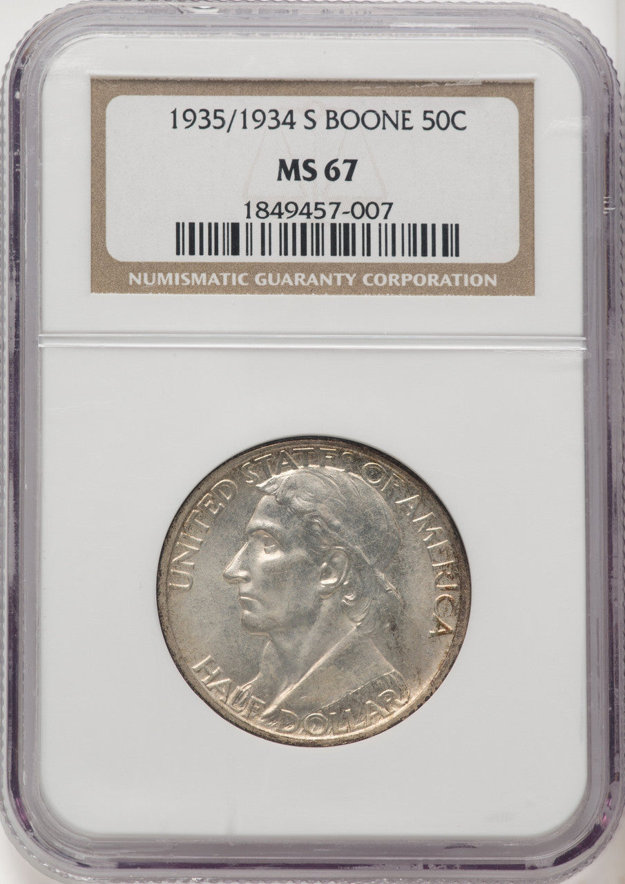 1935/34-S 50C Boone Commemorative Silver NGC MS67