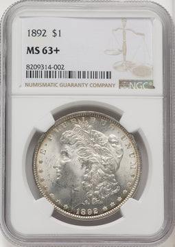 1892 Morgan Dollar NGC MS63+