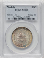 1936 50C Norfolk Commemorative Silver PCGS MS68