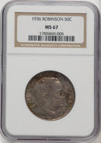 1936 50C Robinson Commemorative Silver NGC MS67 (770956001)