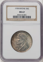1938 50C Boone Commemorative Silver NGC MS67 (770956002)